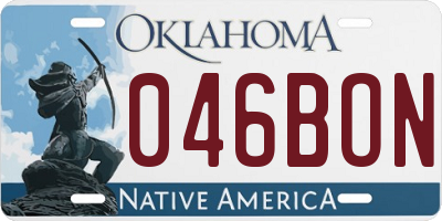 OK license plate 046BON