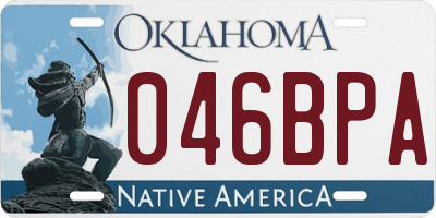 OK license plate 046BPA