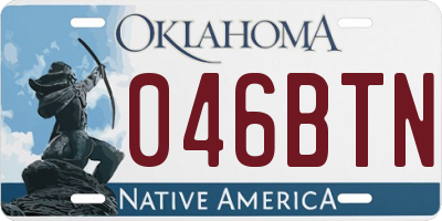 OK license plate 046BTN