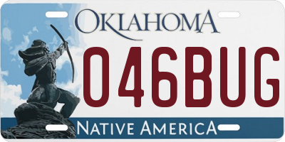 OK license plate 046BUG