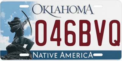 OK license plate 046BVQ