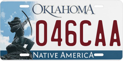 OK license plate 046CAA
