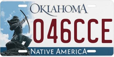OK license plate 046CCE