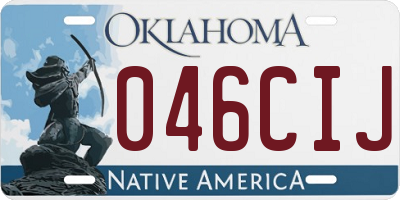 OK license plate 046CIJ