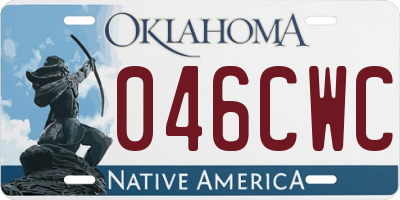 OK license plate 046CWC