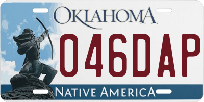 OK license plate 046DAP