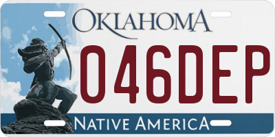 OK license plate 046DEP