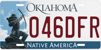 OK license plate 046DFR