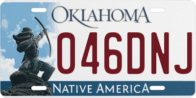 OK license plate 046DNJ
