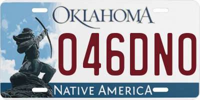 OK license plate 046DNO