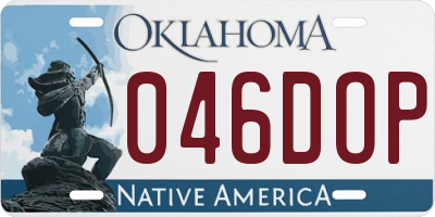 OK license plate 046DOP