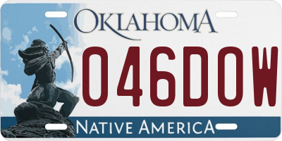 OK license plate 046DOW