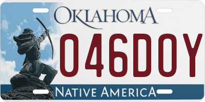 OK license plate 046DOY
