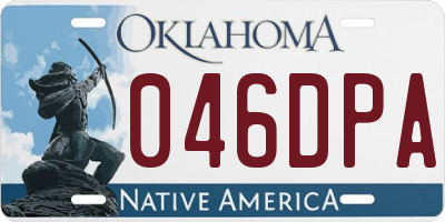 OK license plate 046DPA