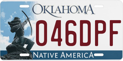 OK license plate 046DPF