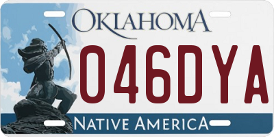 OK license plate 046DYA