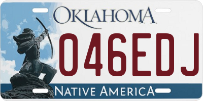 OK license plate 046EDJ