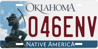 OK license plate 046ENV