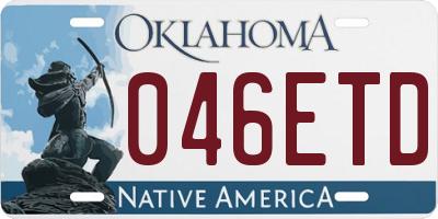 OK license plate 046ETD