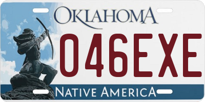 OK license plate 046EXE
