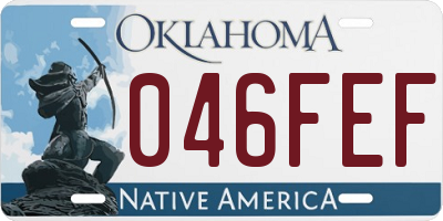 OK license plate 046FEF
