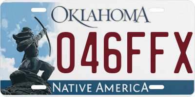 OK license plate 046FFX