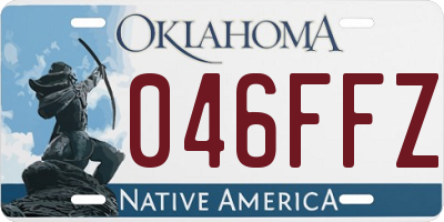 OK license plate 046FFZ
