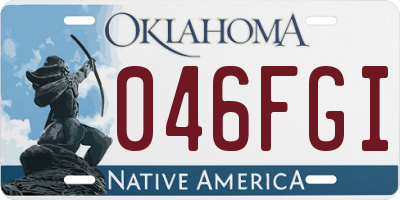 OK license plate 046FGI