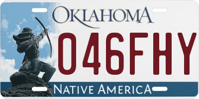 OK license plate 046FHY