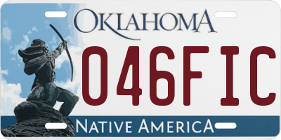OK license plate 046FIC