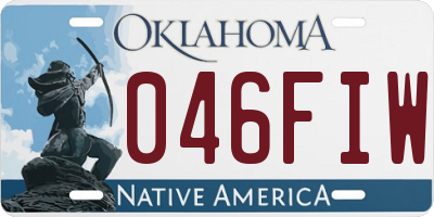 OK license plate 046FIW