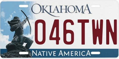 OK license plate 046TWN