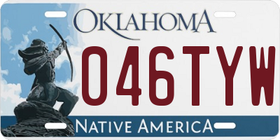 OK license plate 046TYW