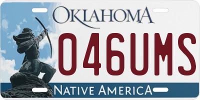 OK license plate 046UMS