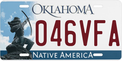 OK license plate 046VFA