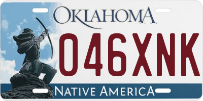 OK license plate 046XNK