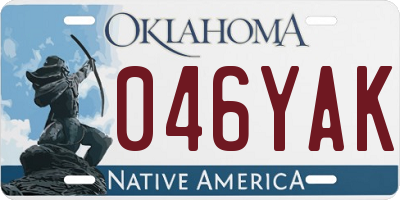 OK license plate 046YAK