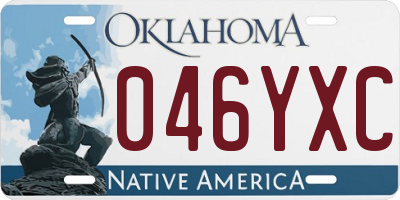 OK license plate 046YXC