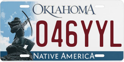 OK license plate 046YYL