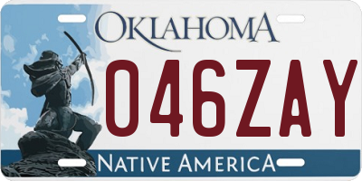 OK license plate 046ZAY