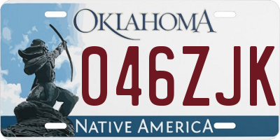 OK license plate 046ZJK