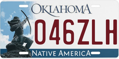 OK license plate 046ZLH