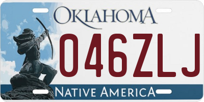 OK license plate 046ZLJ