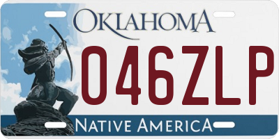 OK license plate 046ZLP