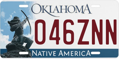 OK license plate 046ZNN