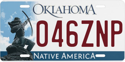 OK license plate 046ZNP