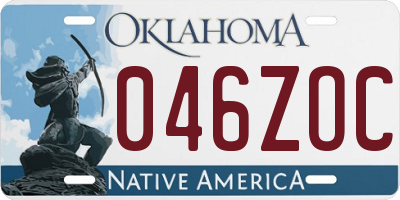 OK license plate 046ZOC
