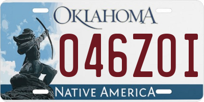 OK license plate 046ZOI
