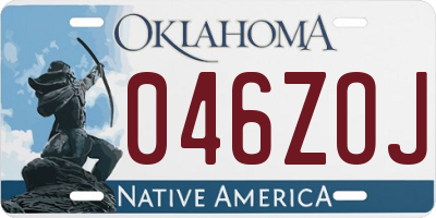 OK license plate 046ZOJ