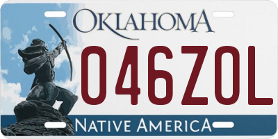 OK license plate 046ZOL
